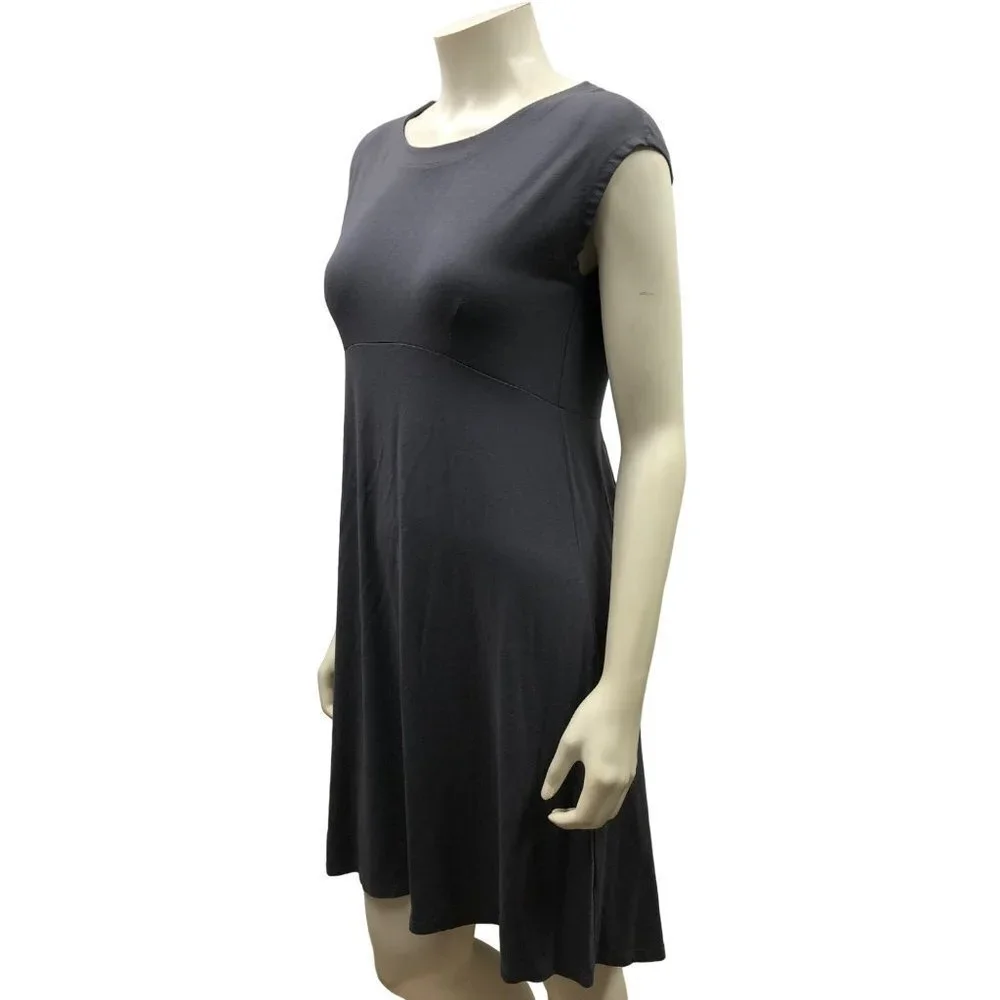 EILEEN FISHER GRAY CASUAL SHIFT SHIRT DRESS SIZE‎ PET MD